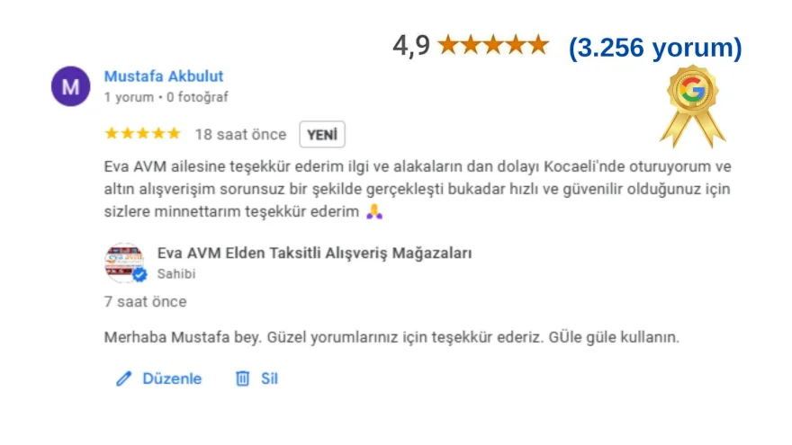 Bu kadar hızlı ve güvenilir olduğunuz için sizlere minnettarım teşekkür ederim
