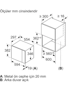 Siemens BF520LMR0 20 lt Siyah Ankastre Mikrodalga Fırın
